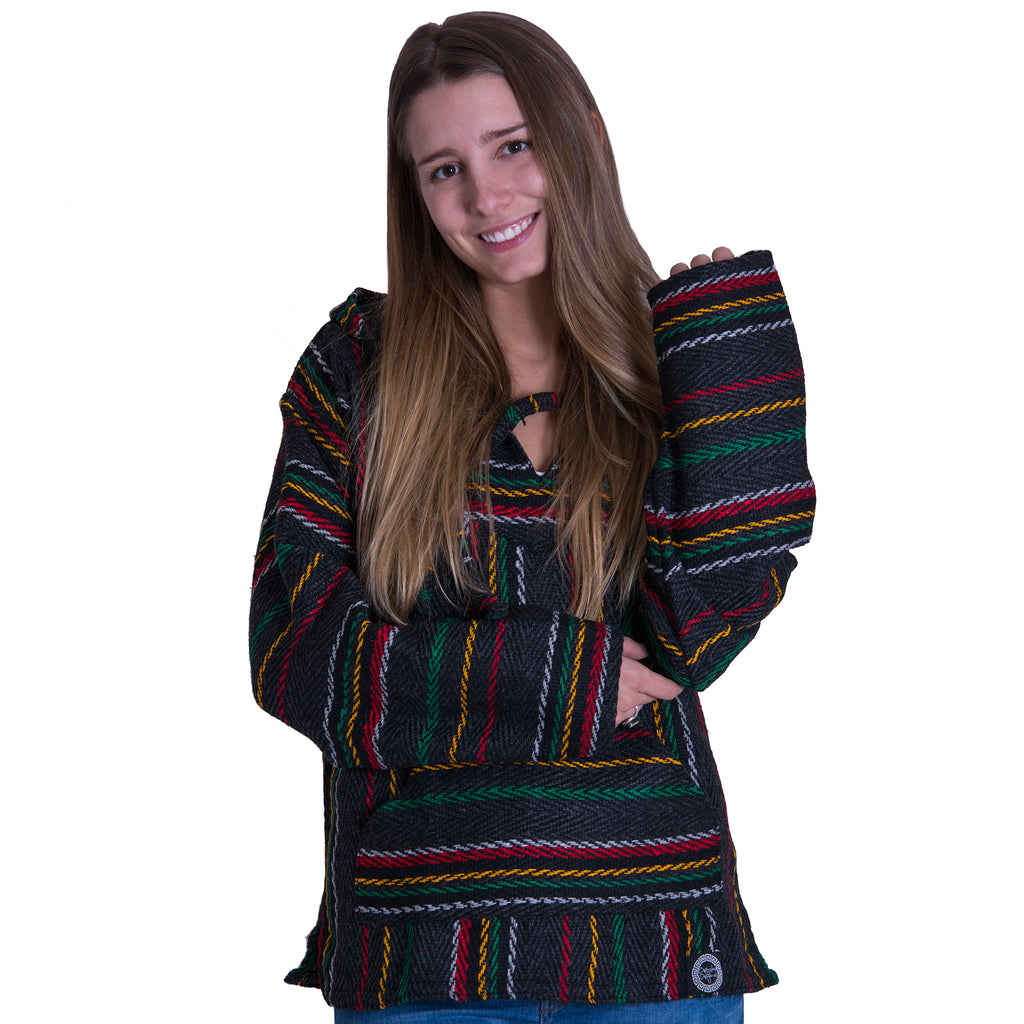 Rasta Black and Grey Baja Hoodie