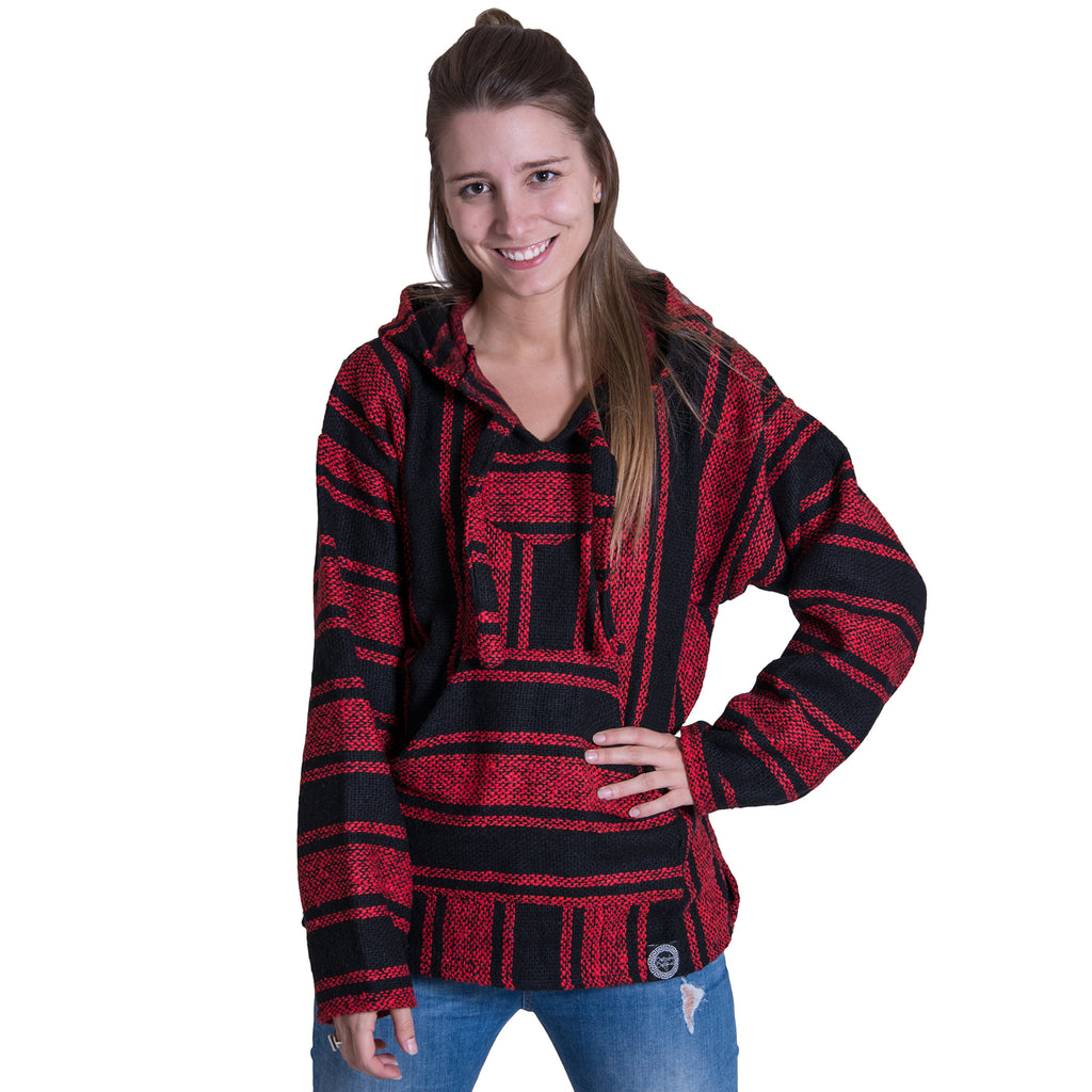 Cable Knit Red and Black Drug Rug
