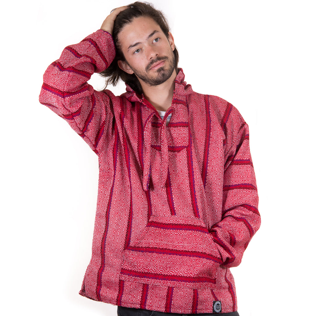 Unisex Red and White Baja Hoodie