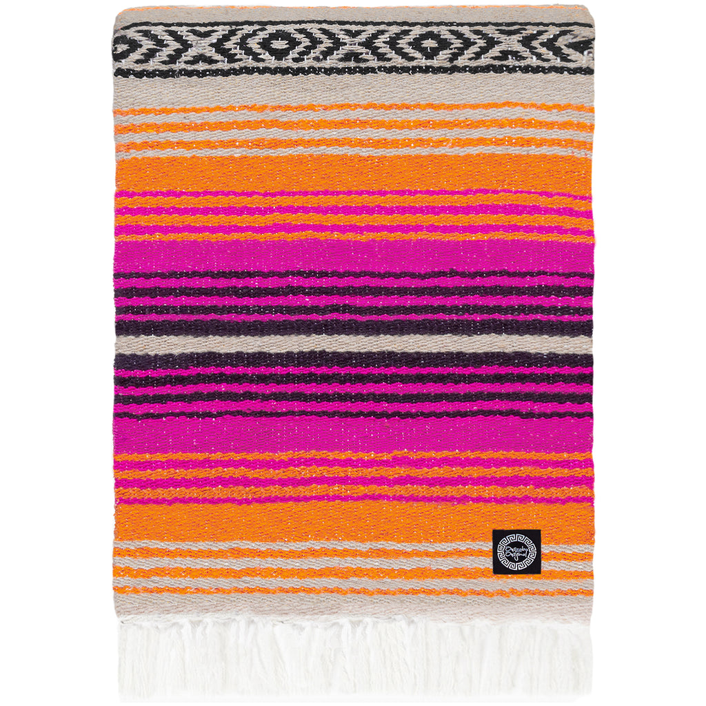 bright orange hot pink and beige serape by orizaba original - "Belicia"